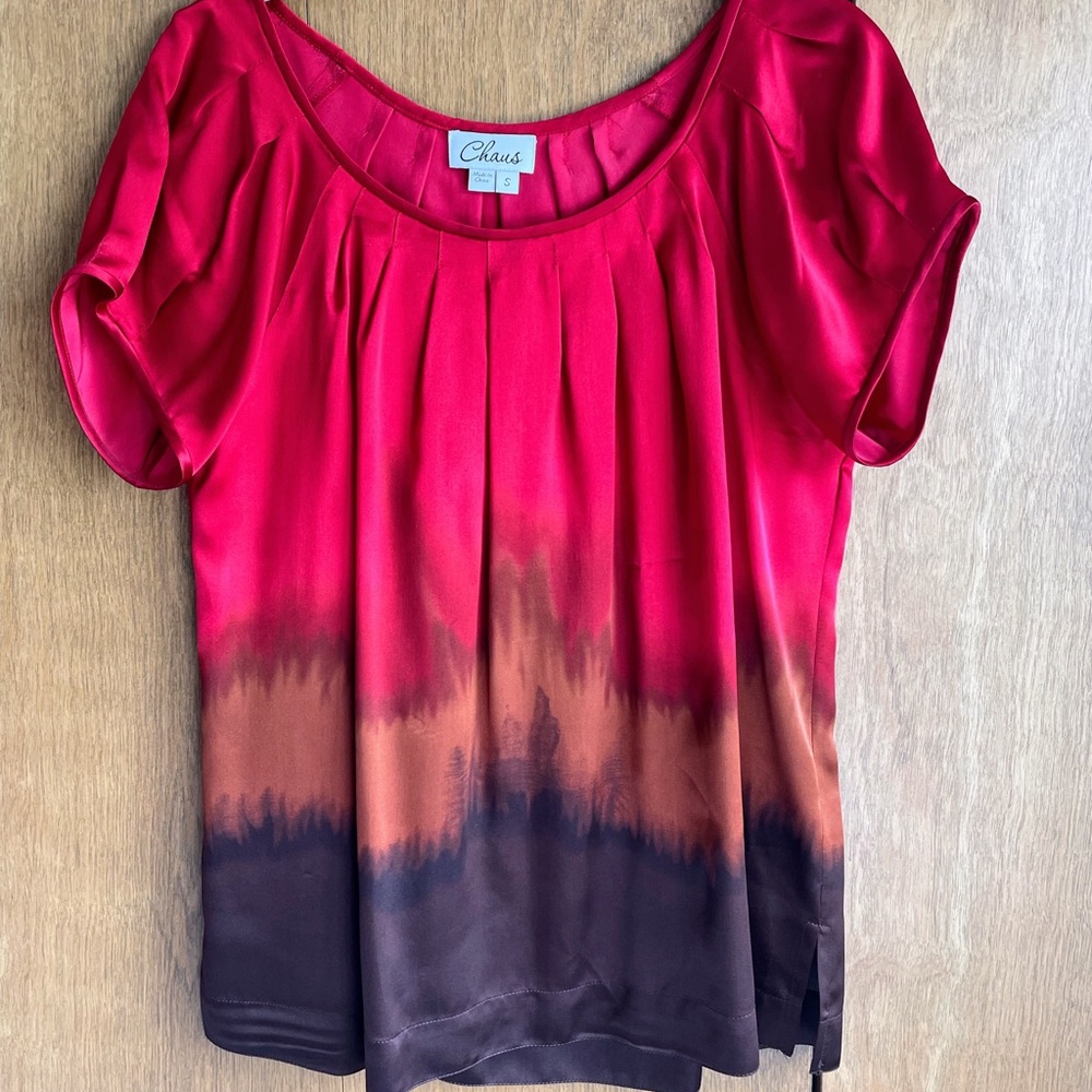 Chaus Ombré silk blouse, size S